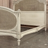 19th Century French Louis XVI Painted QUEEN Bed with Caning