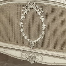 19th Century French Louis XVI Painted QUEEN Bed with Caning