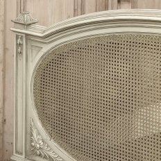 19th Century French Louis XVI Painted QUEEN Bed with Caning