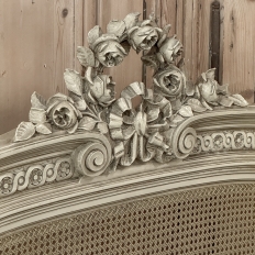 19th Century French Louis XVI Painted QUEEN Bed with Caning