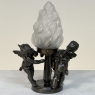 Antique Neoclassical Spelter Table Lamp ~ Girandole with Bronze Finish