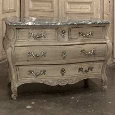 Antique Italian Mahogany Bombe Marble Top Commode