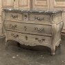 Antique Italian Mahogany Bombe Marble Top Commode