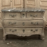 Antique Italian Mahogany Bombe Marble Top Commode