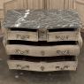 Antique Italian Mahogany Bombe Marble Top Commode