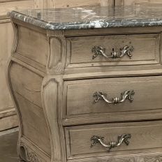 Antique Italian Mahogany Bombe Marble Top Commode
