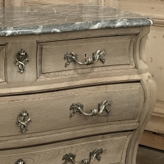 Antique Italian Mahogany Bombe Marble Top Commode