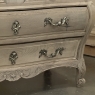 Antique Italian Mahogany Bombe Marble Top Commode