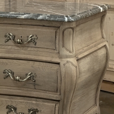 Antique Italian Mahogany Bombe Marble Top Commode