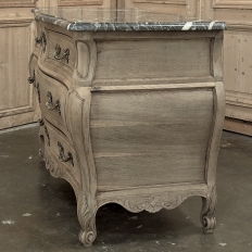 Antique Italian Mahogany Bombe Marble Top Commode