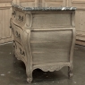 Antique Italian Mahogany Bombe Marble Top Commode