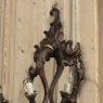 Pair Antique Italian Rococo Hand-Carved Mirrored Wall Sconces