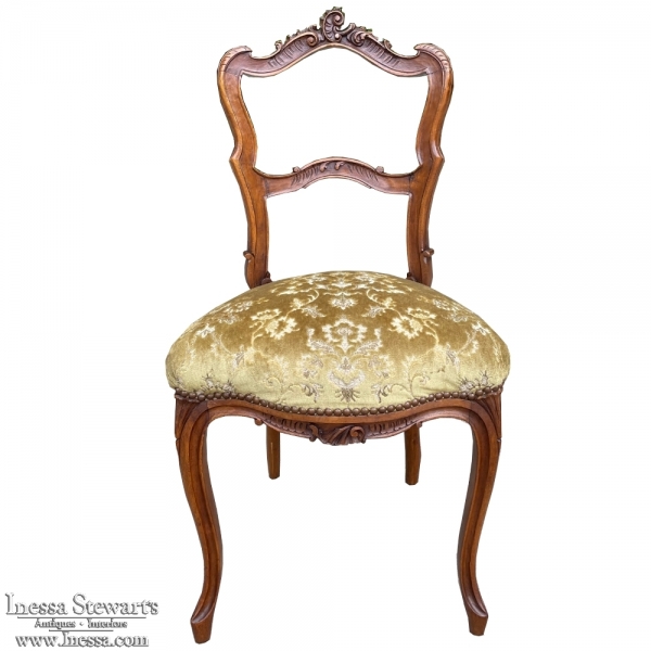 19th Century French Louis XV Walnut Side Chair