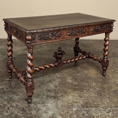19th Century French Renaissance Barley Twist Desk ~ Bureau Plat