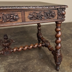 19th Century French Renaissance Barley Twist Desk ~ Bureau Plat