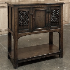 Antique Rustic Gothic Petite Raised Cabinet