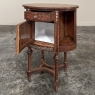 Pair Antique French Louis XVI Oval Marquetry Nightstands
