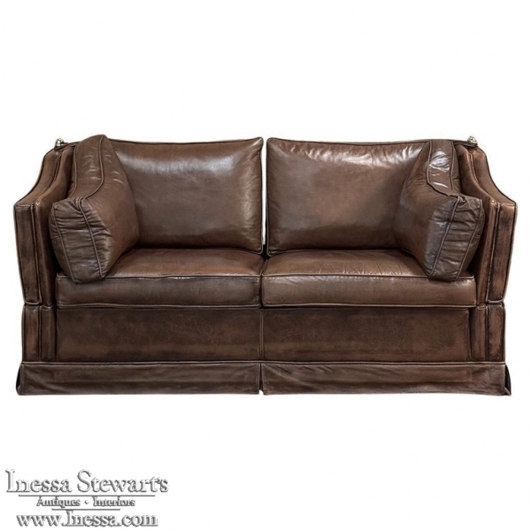 Leather Sofa with Drop-Down Sides