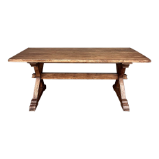Rustic Trestle Dining Table in Solid Oak