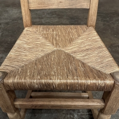 Set of 6 Rustic English Country Rush Seat Dining Chairs