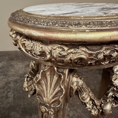 19th Century French Louis XVI Giltwood Marble Top Pedestal