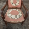 PAIR 19th Century French Mahogany Empire Armchairs with Needlepoint Tapestry