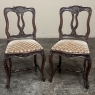Set of 8 Antique Country French Upholstered Dining Chairs includes 2 Armchairs