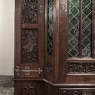 19th Century French Gothic Revival Bookcase with Stained Glass