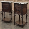 Pair 19th Century French Louis XVI Marble Top Nightstands