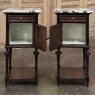 Pair 19th Century French Louis XVI Marble Top Nightstands