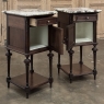 Pair 19th Century French Louis XVI Marble Top Nightstands