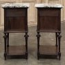 Pair 19th Century French Louis XVI Marble Top Nightstands