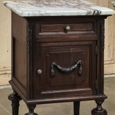 Pair 19th Century French Louis XVI Marble Top Nightstands