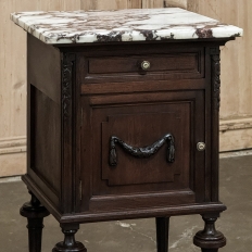 Pair 19th Century French Louis XVI Marble Top Nightstands