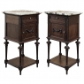 Pair 19th Century French Louis XVI Marble Top Nightstands