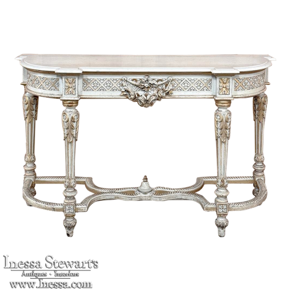 19th Century French Louis XVI Painted Console