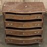 Antique Dutch Neoclassical Marble Top Walnut Chest of Drawers