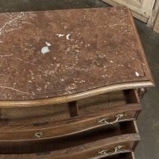Antique Dutch Neoclassical Marble Top Walnut Chest of Drawers