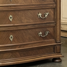 Antique Dutch Neoclassical Marble Top Walnut Chest of Drawers