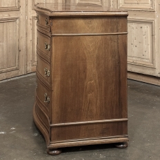 Antique English Neoclassical Marble Top Walnut Chest of Drawers