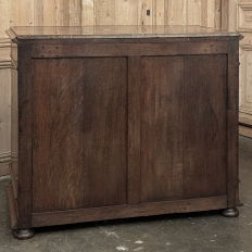 Antique Dutch Neoclassical Marble Top Walnut Chest of Drawers