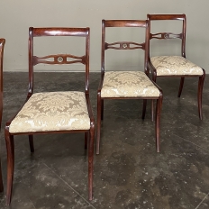 Set of 6 Antique French Empire Revival Mahogany Dining Chairs