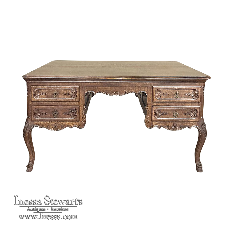 Antique French Louis XV Oak Partner's Desk