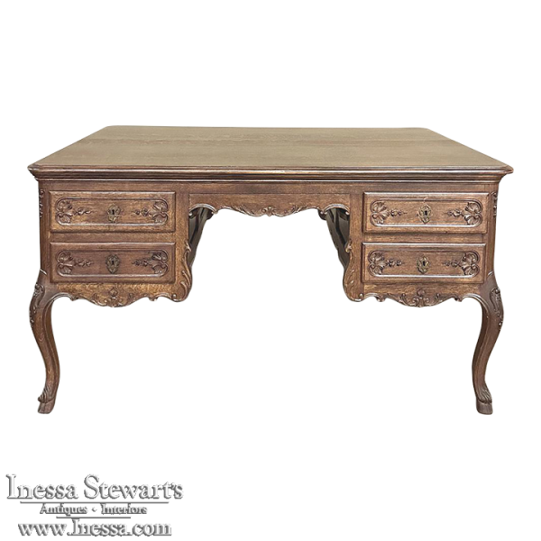 Antique French Louis XV Oak Partner's Desk