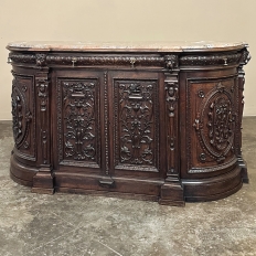 19th Century French Renaissance Marble Top Buffet