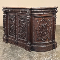 19th Century French Renaissance Marble Top Buffet