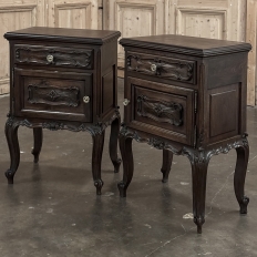 Pair Italian Piemontese Walnut Nightstands ~ End Tables