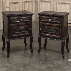 Pair Italian Piemontese Walnut Nightstands ~ End Tables