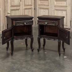 Pair Italian Piemontese Walnut Nightstands ~ End Tables