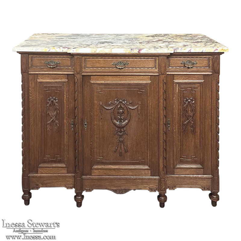 Antique French Louis XVI Marble Top Buffet